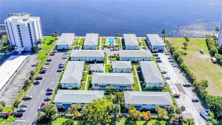 Aerial view of a large body of water