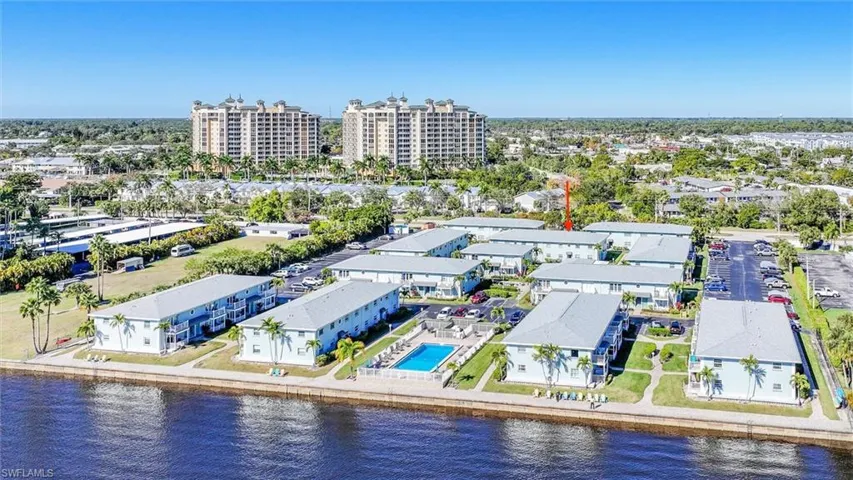 Aerial view of a large body of water