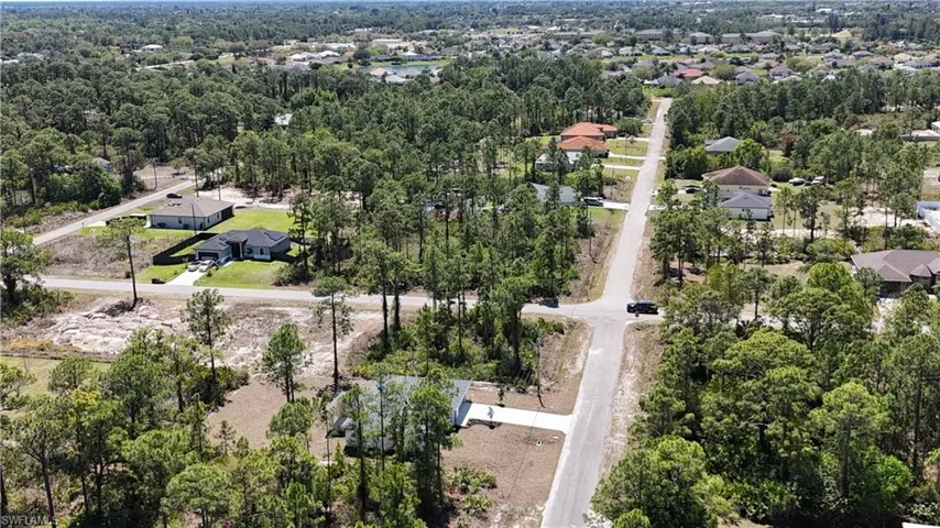 Aerial perspective of suburban area