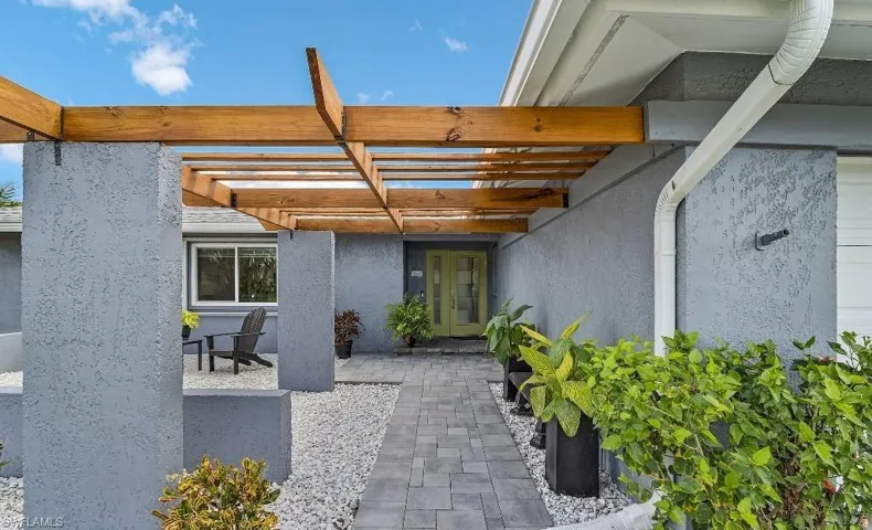View of patio featuring a pergola