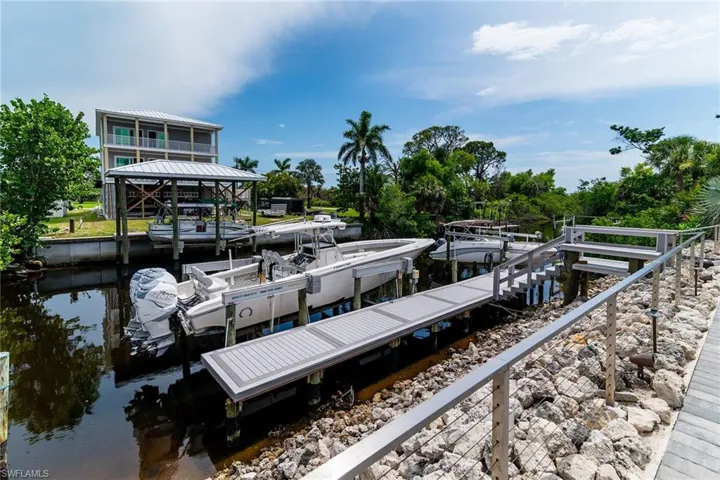 Dock with a water view