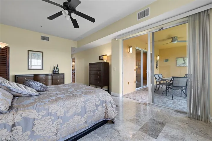 Large, private bedroom with walk in closet and bathroom around the corner