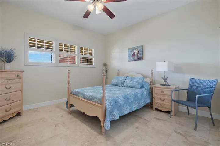 Bedroom #3 to left of hall upon entry- across from bedroom 2 also equipped with a custom closet and bathroom across hall.