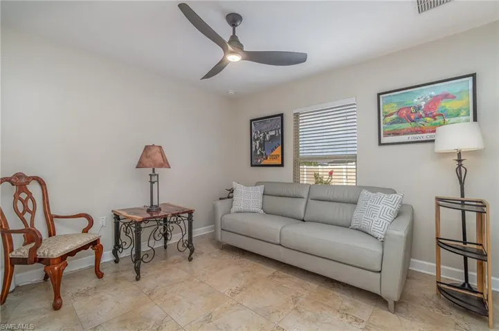 Living room with ceiling fan