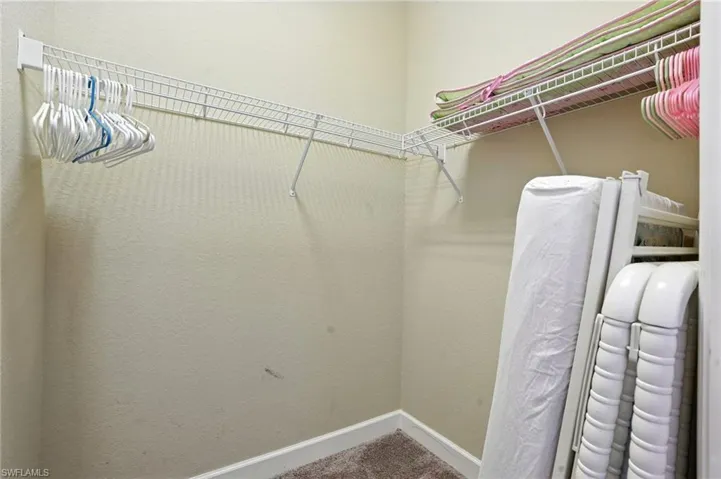 Spacious closet with carpet floors