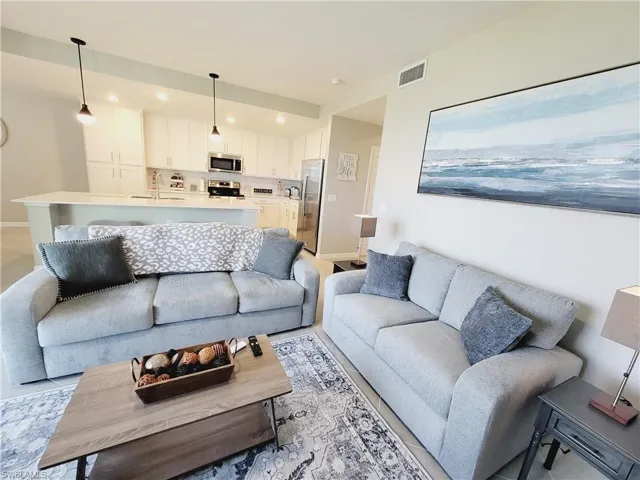 Living room featuring sink