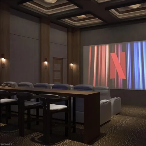Media Room - All artist’s renderings are proposed concepts shown only for marketing purposes and are based upon current development plans, which are subject to change by the developer, WSR-Colony, LLC, which reserves the right to make changes at its sole discretion, without prior notice or approval of the purchaser.