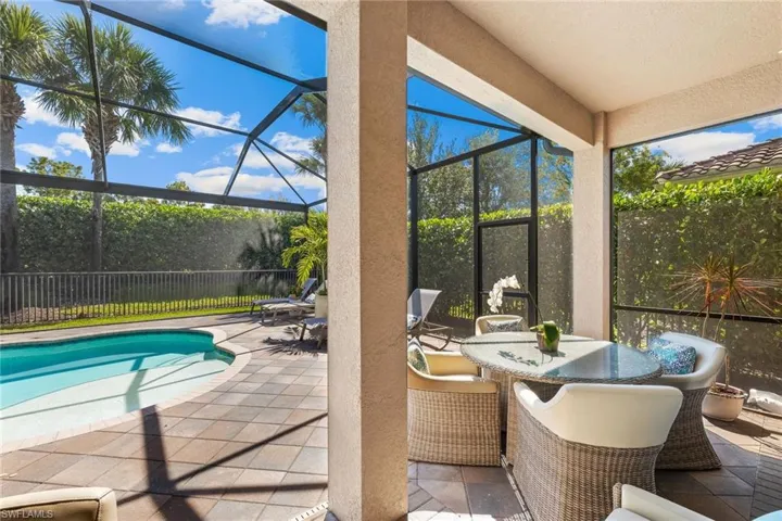 Outdoor living space offers plenty of space for entertaining.