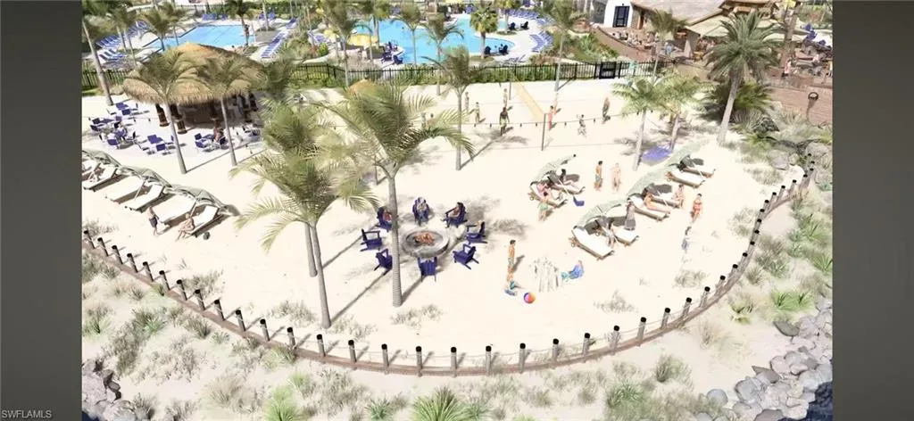 Drone / aerial view of a pool area