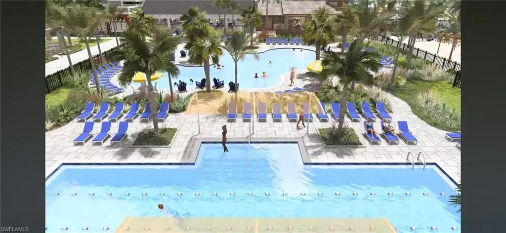 Community pool featuring a patio area
