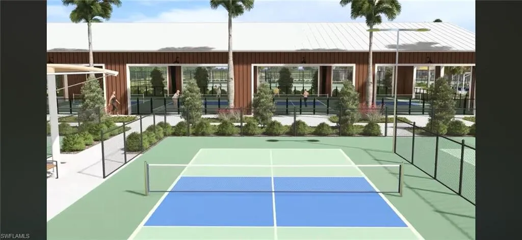 View of tennis court
