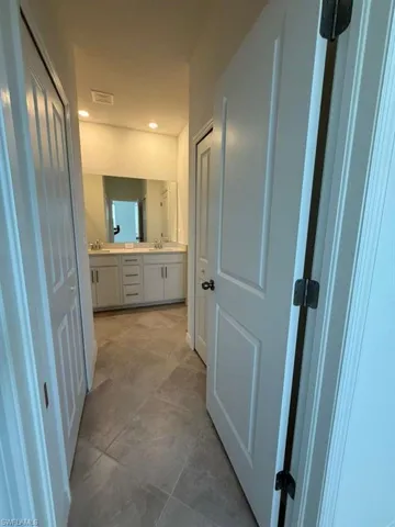 Corridor with recessed lighting