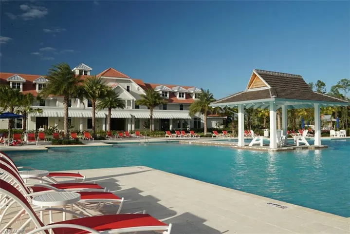 View of swimming pool with a patio