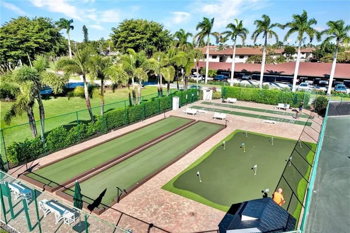 View of community with a bocce ball area