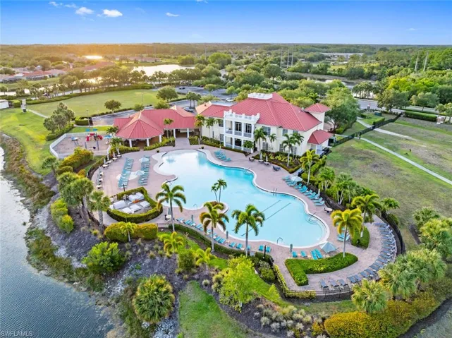 Bird's eye view of a pool