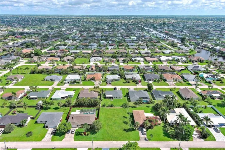 Aerial perspective of suburban area