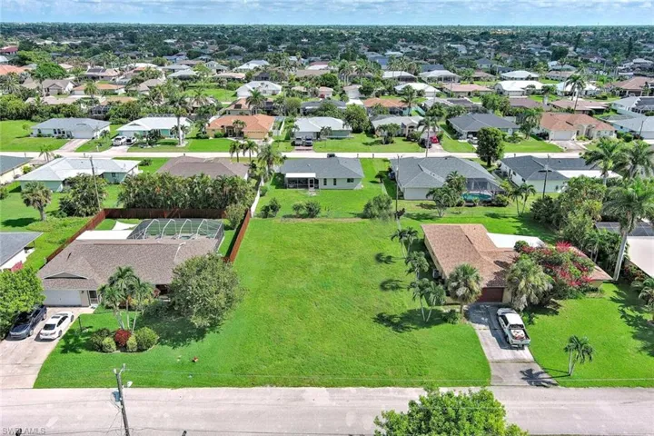 Aerial perspective of suburban area