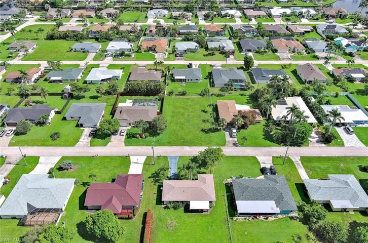 Aerial perspective of suburban area