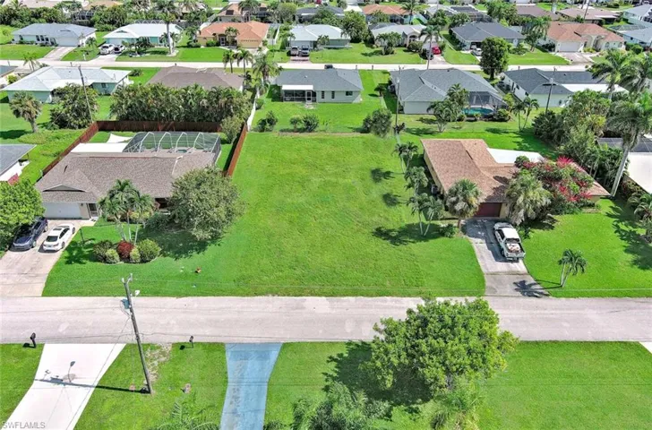 Aerial perspective of suburban area