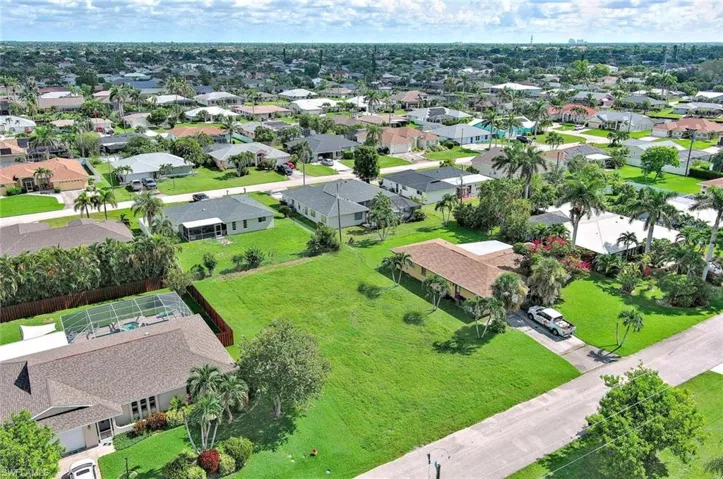 Aerial view of residential area