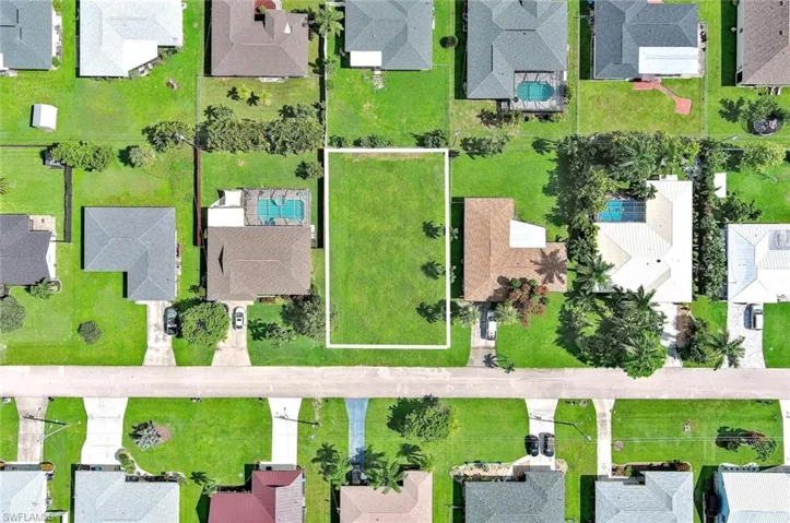 Aerial view of residential area