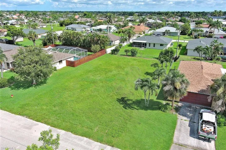 Aerial perspective of suburban area