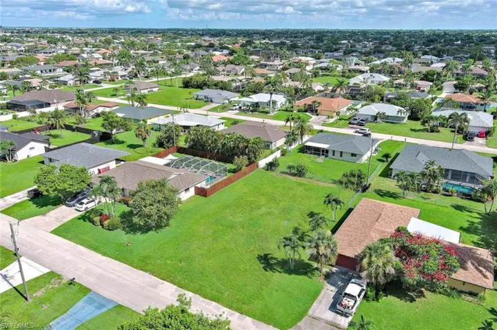 Aerial view of residential area