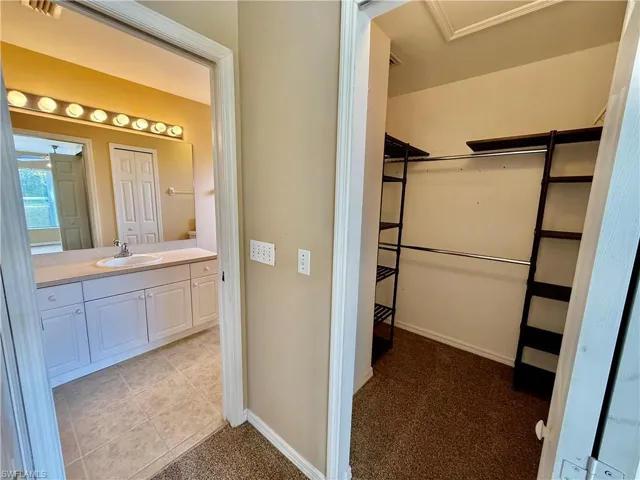 with walk in closet.