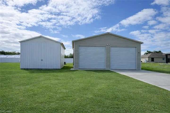 Two detached buildings.