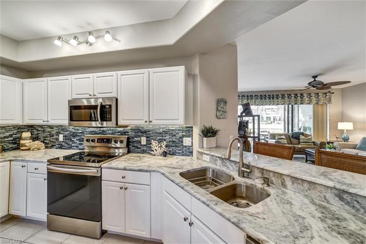 Gorgeous backspash and view toward living room