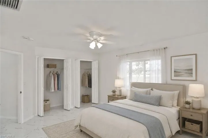 Alternate view of primary bedroom, Virtually staged
