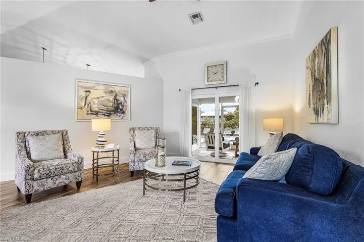 Living room with crown molding