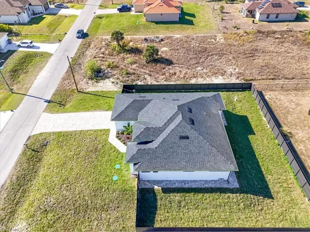 Aerial perspective of suburban area