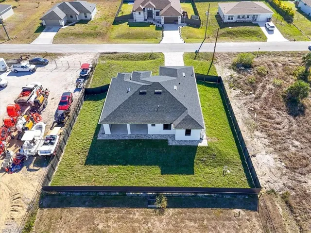 Aerial perspective of suburban area