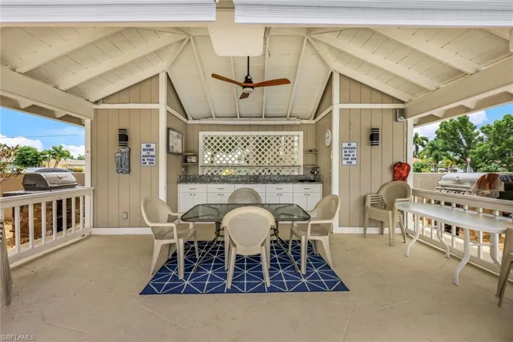 View of patio / terrace featuring ceiling fan
