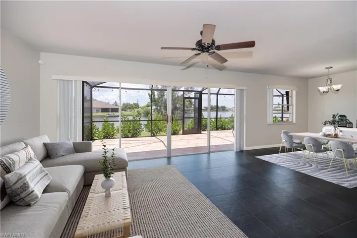 Virtually staged-water views from your expansive living room
