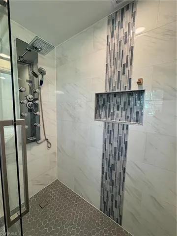 Bathroom with a stall shower