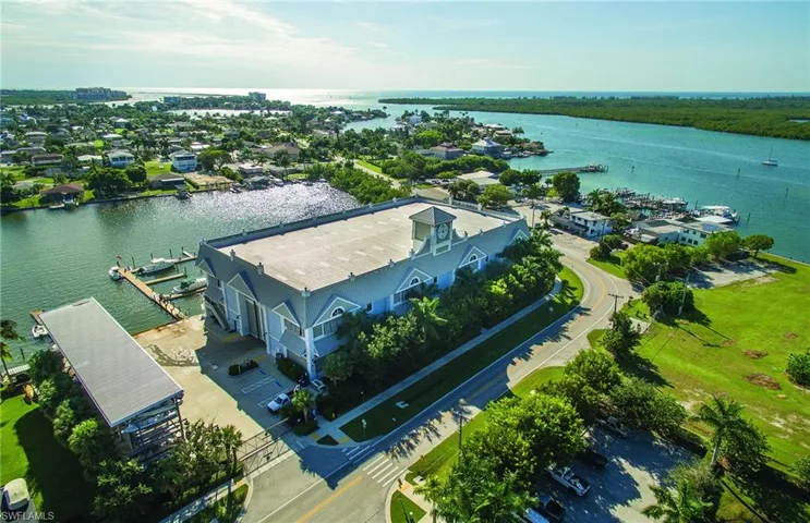 Drone / aerial view of a large body of water