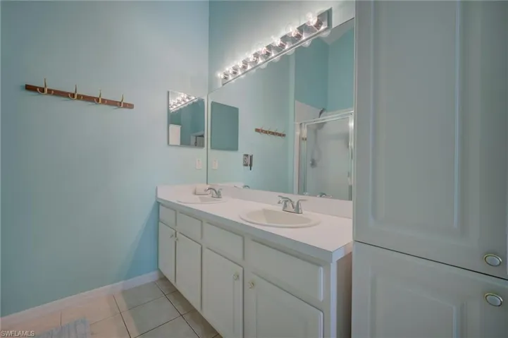Dual sinks in primary bathroom.