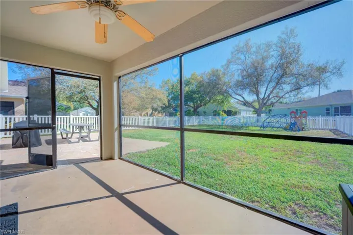 Screened in lanai plus additional stamped concrete patio.