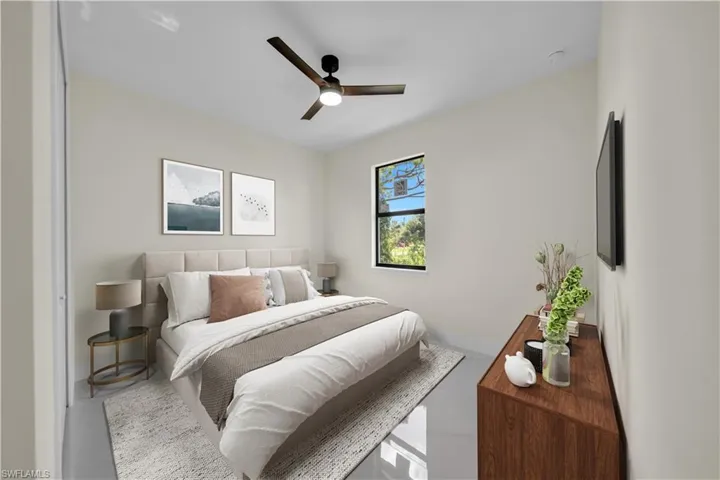 Bedroom with ceiling fan