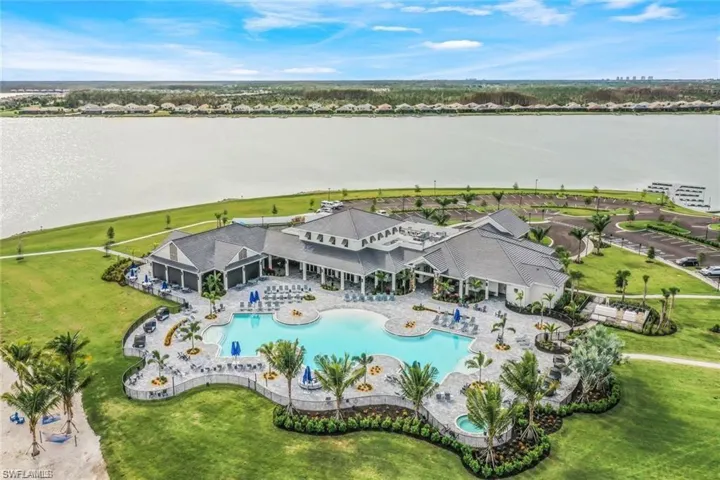 Drone / aerial view of a large body of water