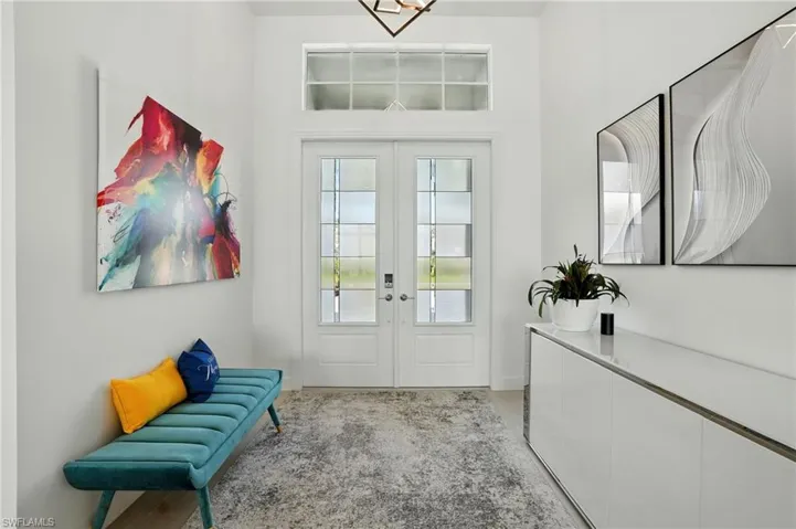 Doorway featuring french doors