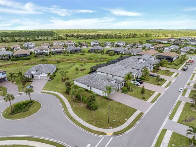 Aerial view of residential area