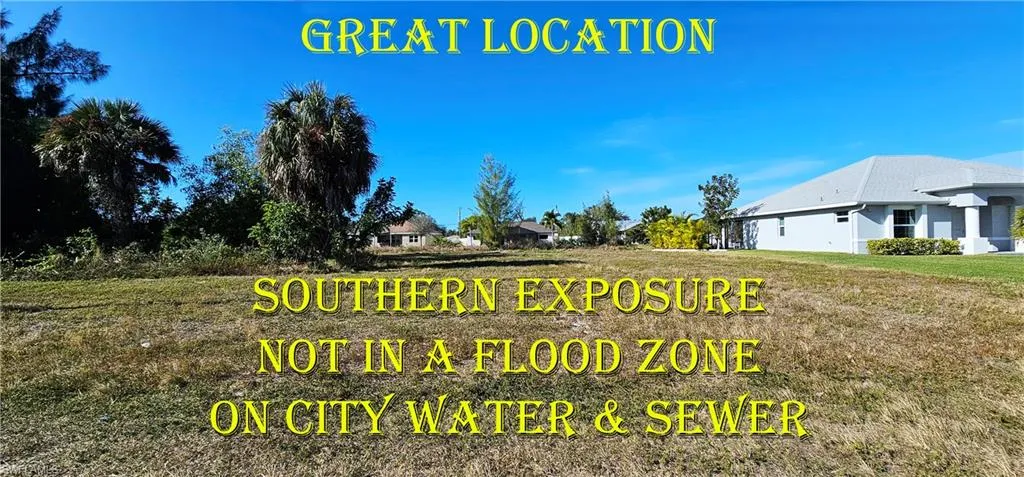 Western Exposure, not in a Flood Zone, On City water and Sewer