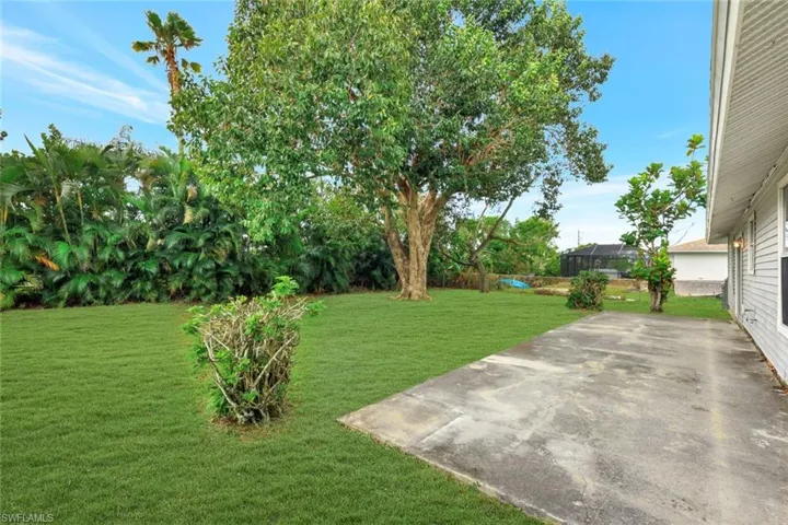 View of yard and patio area