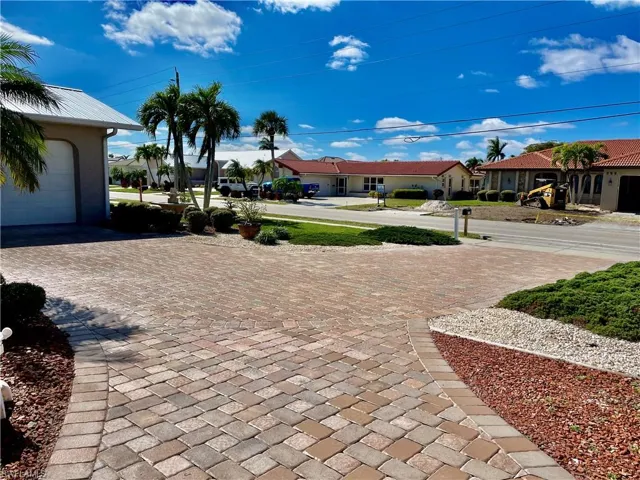 Additional space on the paver driveway to turn around