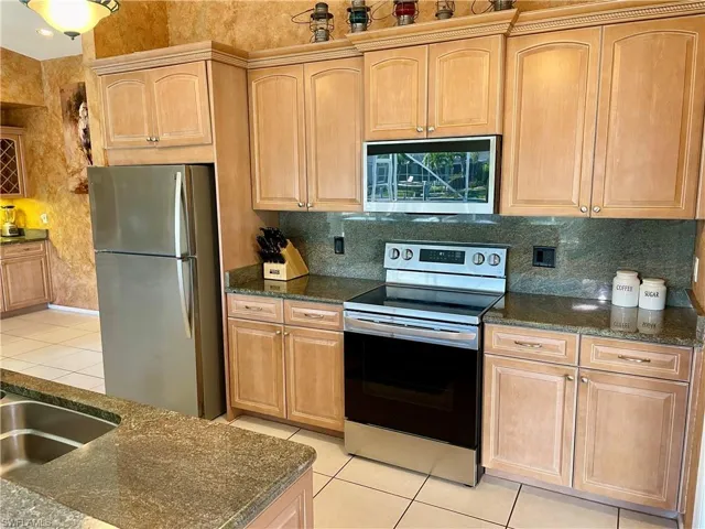 Granite counters and backsplash