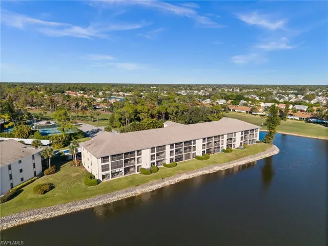 Drone / aerial view of a nearby body of water