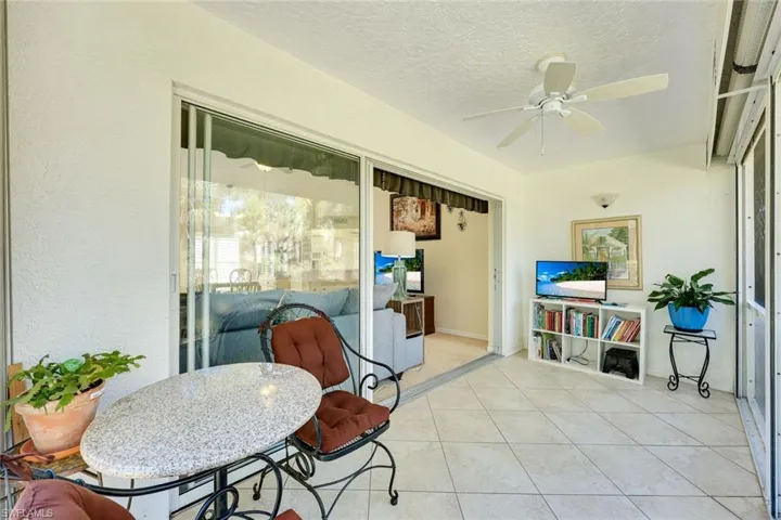 Screened Patio with ceiling fan